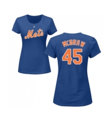 MLB Women's Nike New York Mets #45 Tug McGraw Royal Blue Name & Number T-Shirt
