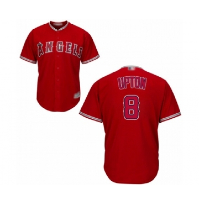 Men's Los Angeles Angels of Anaheim #8 Justin Upton Replica Red Alternate Cool Base Baseball Jersey