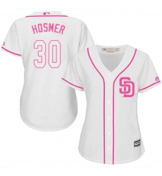 Women's Majestic San Diego Padres #30 Eric Hosmer Replica White Fashion Cool Base MLB Jersey