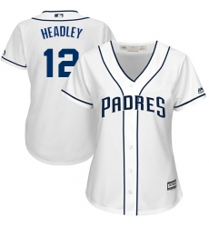 Women's Majestic San Diego Padres #12 Chase Headley Authentic White Home Cool Base MLB Jersey