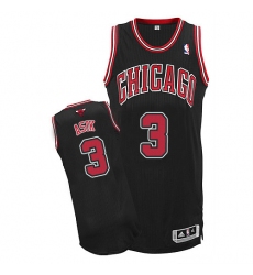 Youth Adidas Chicago Bulls #3 Omer Asik Authentic Black Alternate NBA Jersey