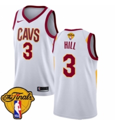 Men's Nike Cleveland Cavaliers #3 George Hill Swingman White 2018 NBA Finals Bound NBA Jersey - Association Edition