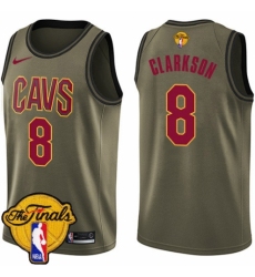 Youth Nike Cleveland Cavaliers #8 Jordan Clarkson Swingman Green Salute to Service 2018 NBA Finals Bound NBA Jersey