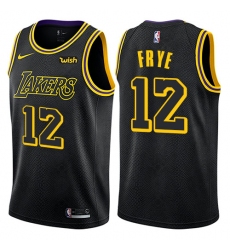 Men's Nike Los Angeles Lakers #12 Channing Frye Authentic Black City Edition NBA Jersey