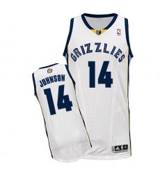 Men's Adidas Memphis Grizzlies #14 Brice Johnson Authentic White Home NBA Jersey
