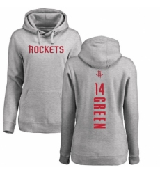 NBA Women's Nike Houston Rockets #14 Gerald Green Ash Backer Pullover Hoodie