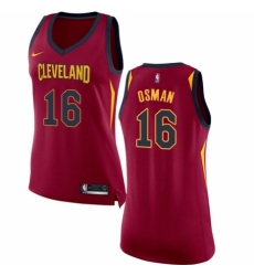 Women's Nike Cleveland Cavaliers #16 Cedi Osman Authentic Maroon NBA Jersey - Icon Edition