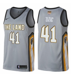 Women's Nike Cleveland Cavaliers #41 Ante Zizic Swingman Gray 2018 NBA Finals Bound NBA Jersey - City Edition
