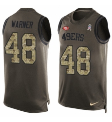 Men's Nike San Francisco 49ers #48 Fred Warner Limited Green Salute to Service Tank Top NFL Jersey