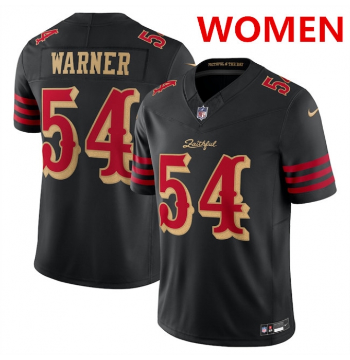 Women's San Francisco 49ers #54 Fred Warner Black 2025 F.U.S.E. “Rivalries” Vapor Limited Stitched Football Jersey(Run Small)