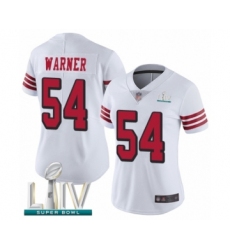 Women's San Francisco 49ers #54 Fred Warner Limited White Rush Vapor Untouchable Super Bowl LIV Bound Football Jersey