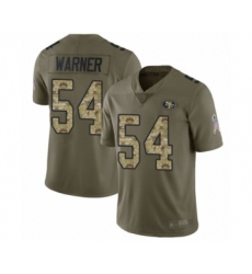 Youth San Francisco 49ers #54 Fred Warner Limited Olive Camo 2017 Salute to Service Football Jersey