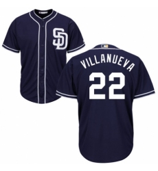 Men's Majestic San Diego Padres #22 Christian Villanueva Replica Navy Blue Alternate 1 Cool Base MLB Jersey