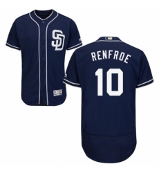 Men's Majestic San Diego Padres #10 Hunter Renfroe Navy Blue Alternate Flex Base Authentic Collection MLB Jersey