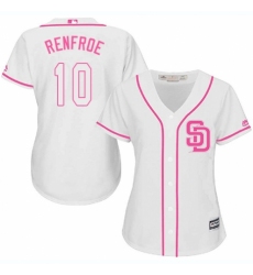 Women's Majestic San Diego Padres #10 Hunter Renfroe Replica White Fashion Cool Base MLB Jersey