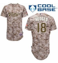 Men's Majestic San Diego Padres #18 Austin Hedges Replica Camo Alternate 2 Cool Base MLB Jersey