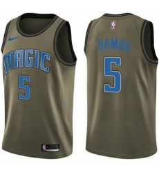 Men's Nike Orlando Magic #5 Mohamed Bamba Swingman Green Salute to Service NBA Jersey