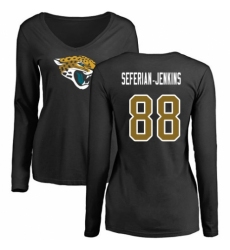 NFL Women's Nike Jacksonville Jaguars #88 Austin Seferian-Jenkins Black Name & Number Logo Slim Fit Long Sleeve T-Shirt