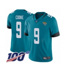 Men's Jacksonville Jaguars #9 Logan Cooke Teal Green Alternate Vapor Untouchable Limited Player 100th Season Football Jersey