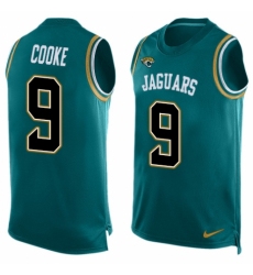 Men's Nike Jacksonville Jaguars #9 Logan Cooke Limited Teal Green Player Name & Number Tank Top NFL Jersey