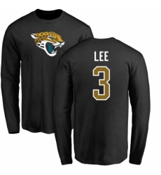 NFL Nike Jacksonville Jaguars #3 Tanner Lee Black Name & Number Logo Long Sleeve T-Shirt