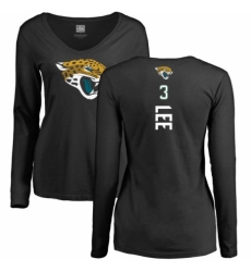 NFL Women's Nike Jacksonville Jaguars #3 Tanner Lee Black Backer Slim Fit Long Sleeve T-Shirt