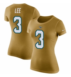 NFL Women's Nike Jacksonville Jaguars #3 Tanner Lee Gold Rush Pride Name & Number T-Shirt
