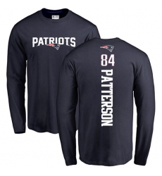 NFL Nike New England Patriots #84 Cordarrelle Patterson Navy Blue Backer Long Sleeve T-Shirt