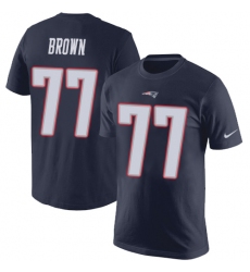 NFL Nike New England Patriots #77 Trent Brown Navy Blue Rush Pride Name & Number T-Shirt
