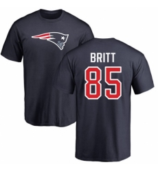 NFL Nike New England Patriots #85 Kenny Britt Navy Blue Name & Number Logo T-Shirt