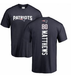 NFL Nike New England Patriots #80 Jordan Matthews Navy Blue Backer T-Shirt