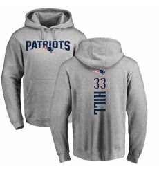 NFL Nike New England Patriots #33 Jeremy Hill Ash Backer Pullover Hoodie