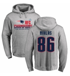 Nike New England Patriots #86 Troy Niklas Heather Gray 2017 AFC Champions Pullover Hoodie