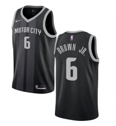 Youth Nike Detroit Pistons #6 Bruce Brown Jr. Swingman Black NBA Jersey - City Edition