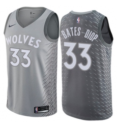 Youth Nike Minnesota Timberwolves #33 Keita Bates-Diop Swingman Gray NBA Jersey - City Edition