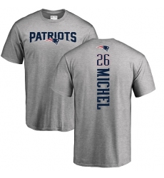 NFL Nike New England Patriots #26 Sony Michel Ash Backer T-Shirt
