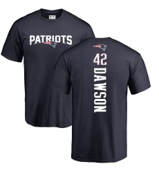 NFL Nike New England Patriots #42 Duke Dawson Navy Blue Backer T-Shirt