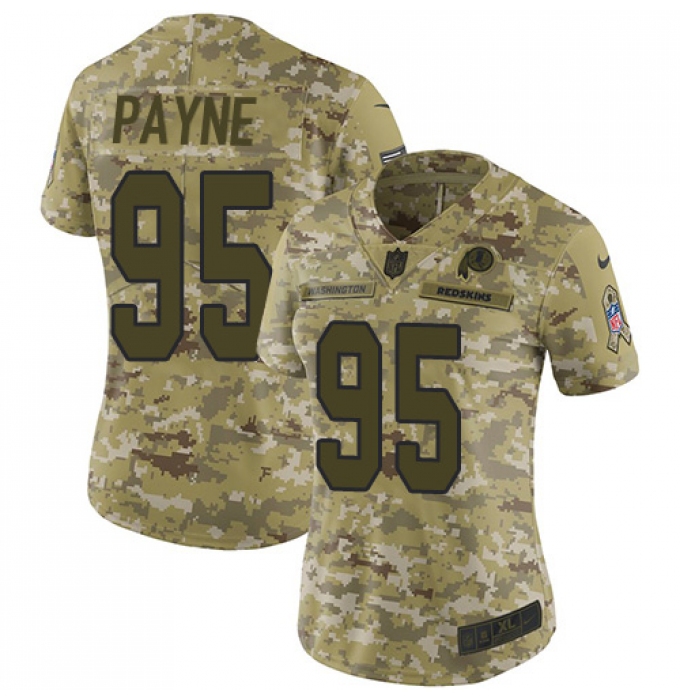 Women's Nike Washington Redskins #95 Da'Ron Payne Limited Camo 2018 Salute to Service NFL Jersey