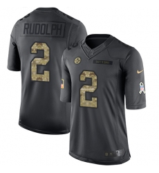 Youth Nike Pittsburgh Steelers #2 Mason Rudolph Limited Black 2016 Salute to Service NFL Jersey