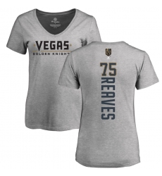 NHL Women's Adidas Vegas Golden Knights #75 Ryan Reaves Gray Backer Slim Fit V-Neck T-Shirt