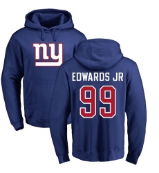 NFL Nike New York Giants #99 Mario Edwards Jr Royal Blue Name & Number Logo Pullover Hoodie