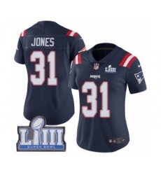 Women's Nike New England Patriots #31 Jonathan Jones Limited Navy Blue Rush Vapor Untouchable Super Bowl LIII Bound NFL Jersey