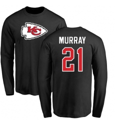 NFL Nike Kansas City Chiefs #21 Eric Murray Black Name & Number Logo Long Sleeve T-Shirt
