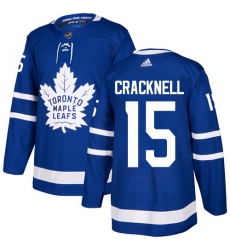 Men's Adidas Toronto Maple Leafs #15 Adam Cracknell Authentic Royal Blue Home NHL Jersey