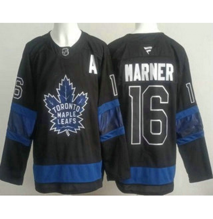 Men's Toronto Maple Leafs #16 Mitch Marner Black Alternate Authentic Jersey