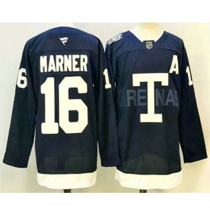 Men's Toronto Maple Leafs #16 Mitch Marner Navy Heritage Classic Stitched Authentic Jersey