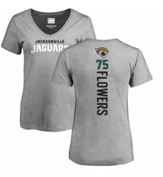 NFL Women's Nike Jacksonville Jaguars #75 Ereck Flowers Ash Backer T-Shirt
