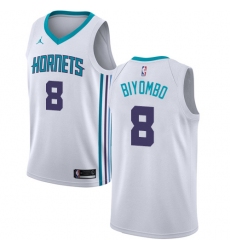 Men's Nike Jordan Charlotte Hornets #8 Bismack Biyombo Swingman White NBA Jersey - Association Edition