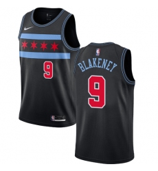 Men's Nike Chicago Bulls #9 Antonio Blakeney Swingman Black NBA Jersey - City Edition