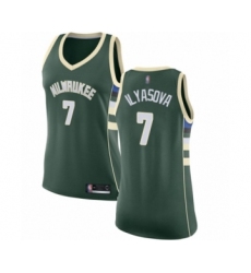 Women's Milwaukee Bucks #7 Ersan Ilyasova Swingman Green Basketball Jersey - Icon Edition